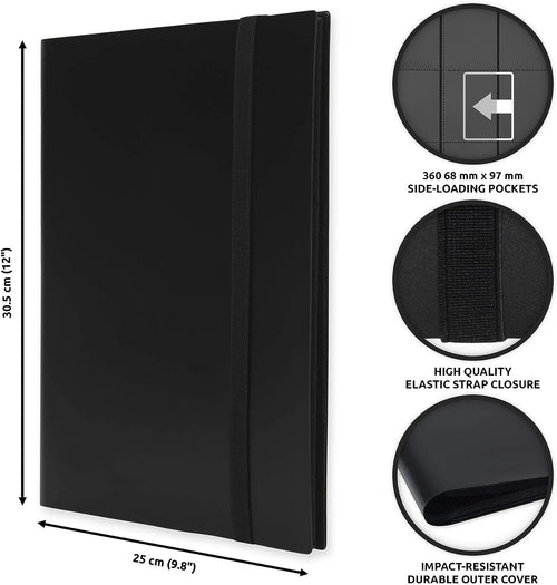 9-Pocket Trading Card Binder – 360 Cards | Side-Loading | Multiple Colors