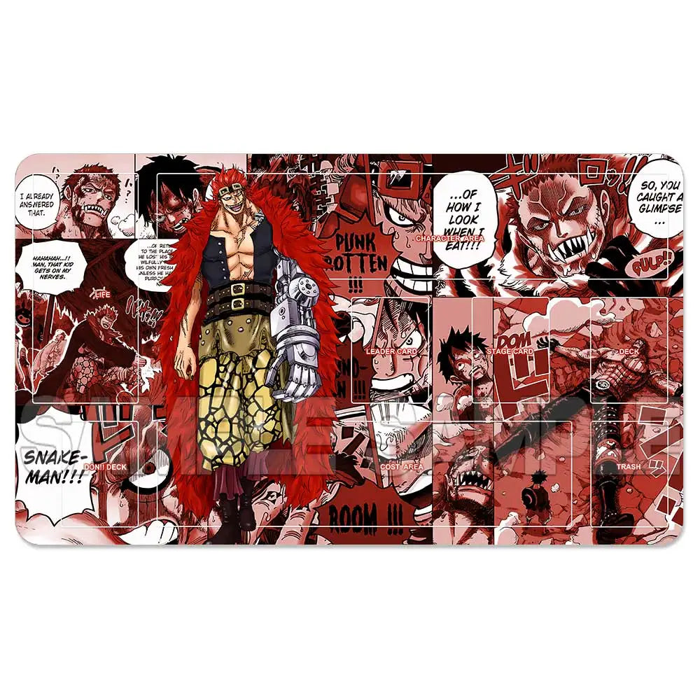 One Piece TCG Playmat – Manga Panel Design | Luffy, Zoro, Ace, Law & more (600×350mm)