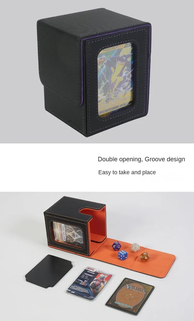 TCG Deck Box 100+ | Magnetic Closure & Window | PU Leather – Multiple Colors