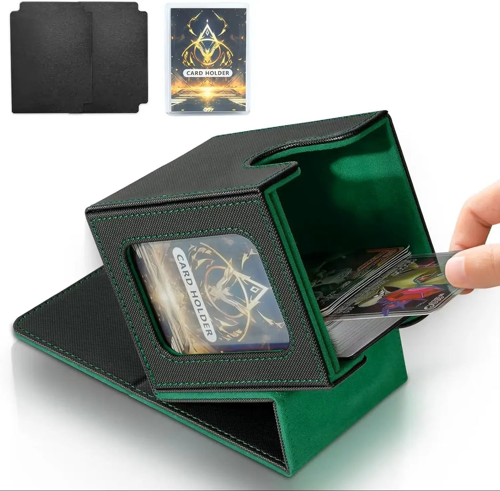 TCG Deck Box 100+ | Magnetic Closure & Window | PU Leather – Multiple Colors