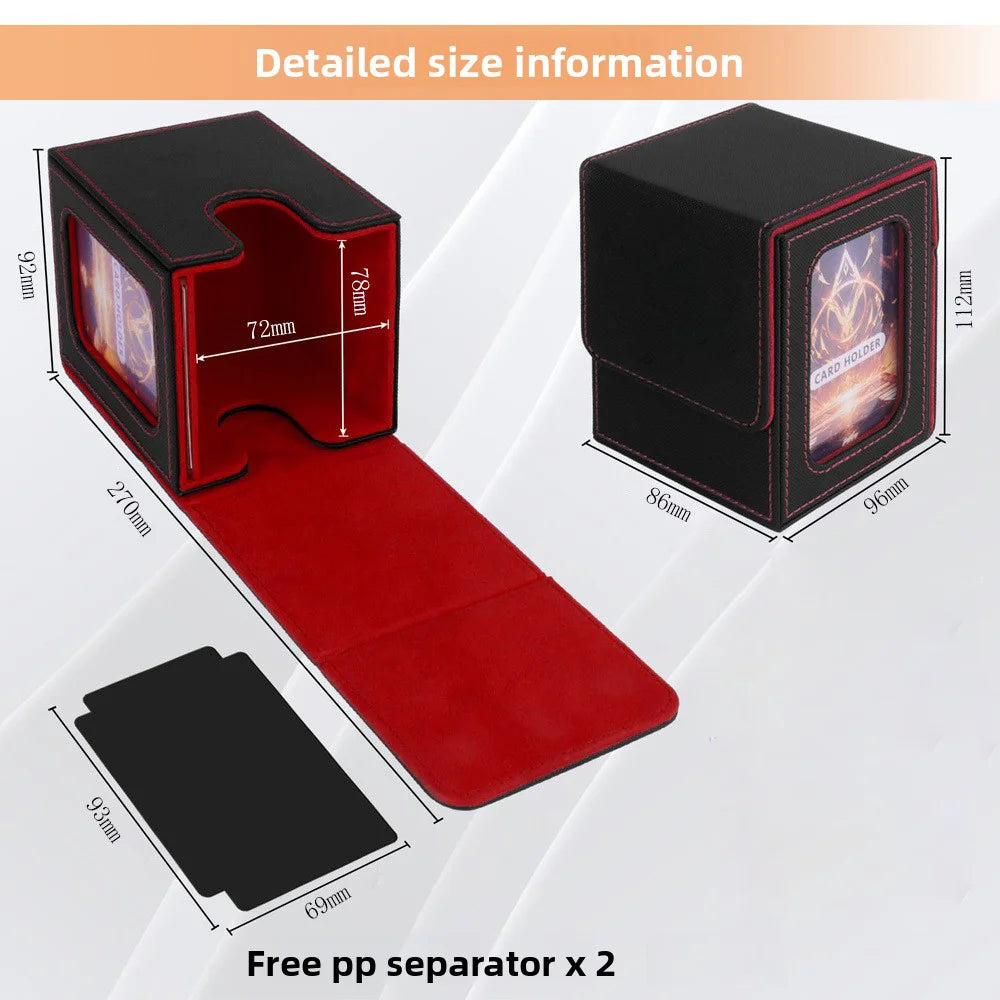 TCG Deck Box 100+ | Magnetic Closure & Window | PU Leather – Multiple Colors