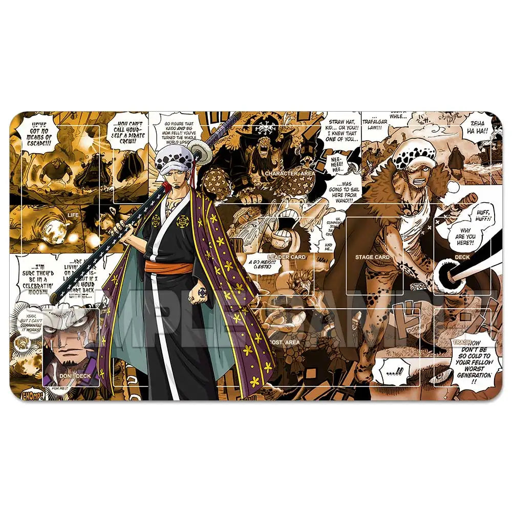 One Piece TCG Playmat – Manga Panel Design | Luffy, Zoro, Ace, Law & more (600×350mm)