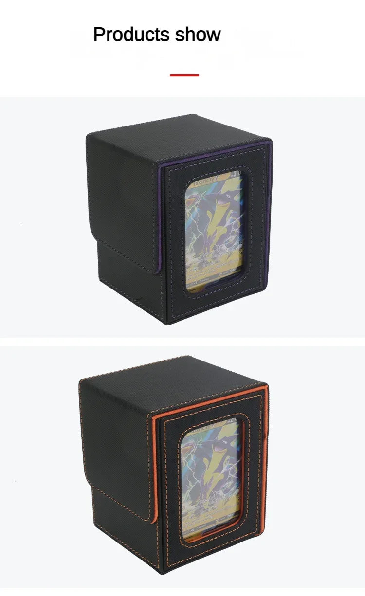 TCG Deck Box 100+ | Magnetic Closure & Window | PU Leather – Multiple Colors