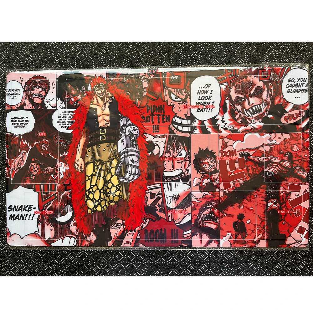 One Piece TCG Playmat – Manga Panel Design | Luffy, Zoro, Ace, Law & more (600×350mm)