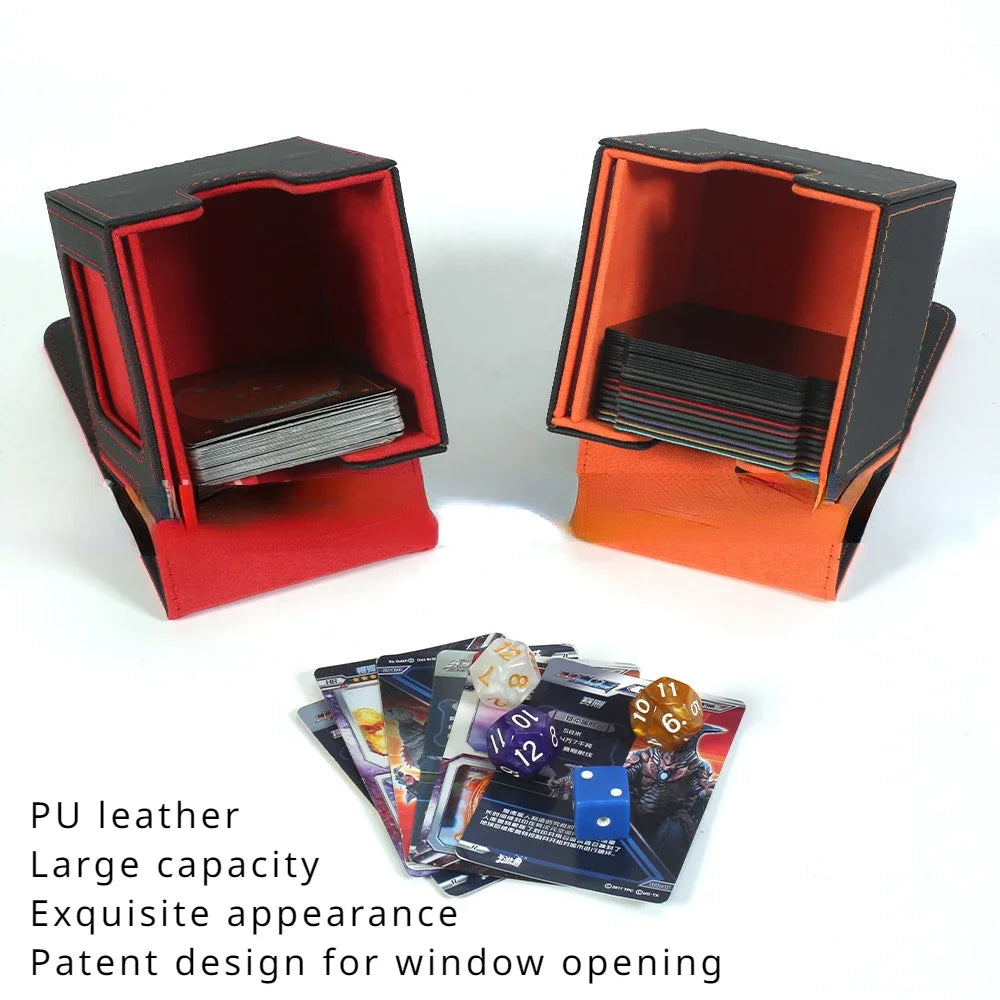 TCG Deck Box 100+ | Magnetic Closure & Window | PU Leather – Multiple Colors