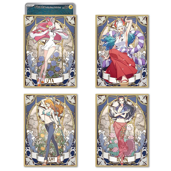 One Piece Holographic Card Sleeves – Nami / Robin / Yamato / Uta (60 Pack)