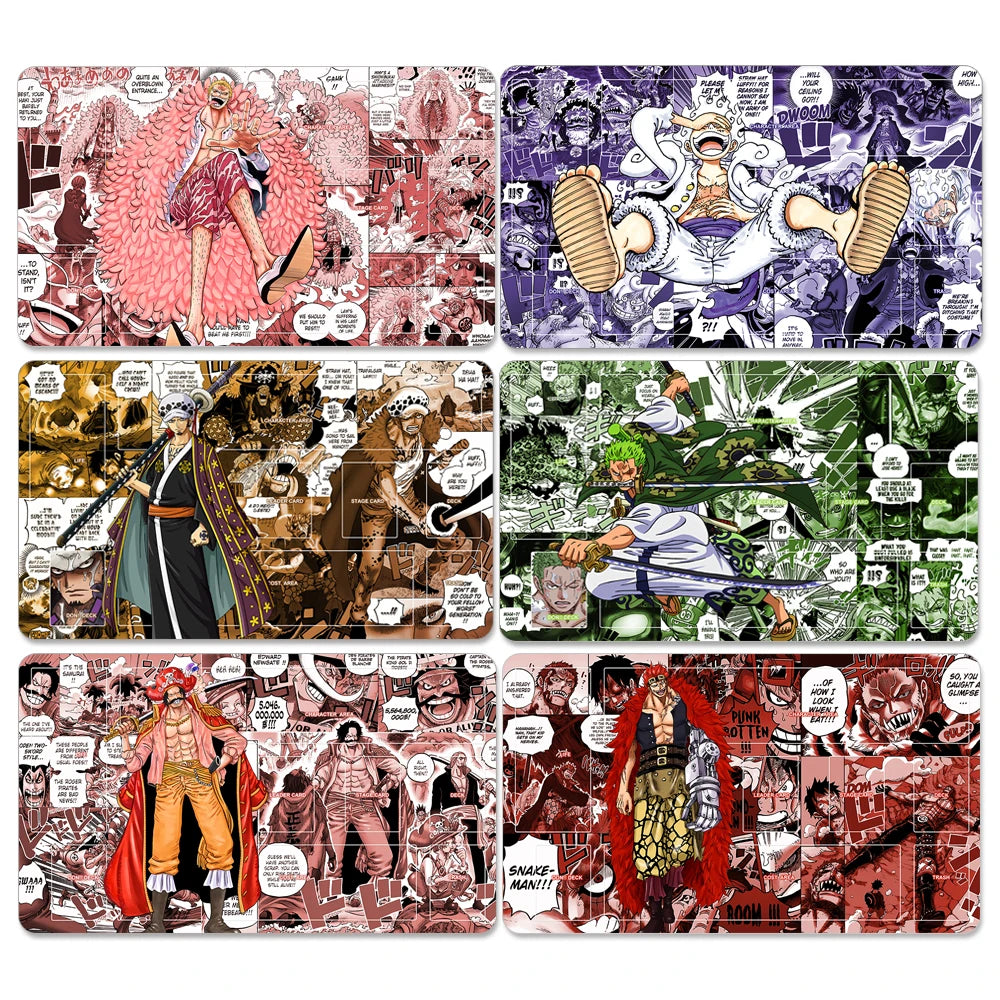 One Piece TCG Playmat – Manga Panel Design | Luffy, Zoro, Ace, Law & more (600×350mm)