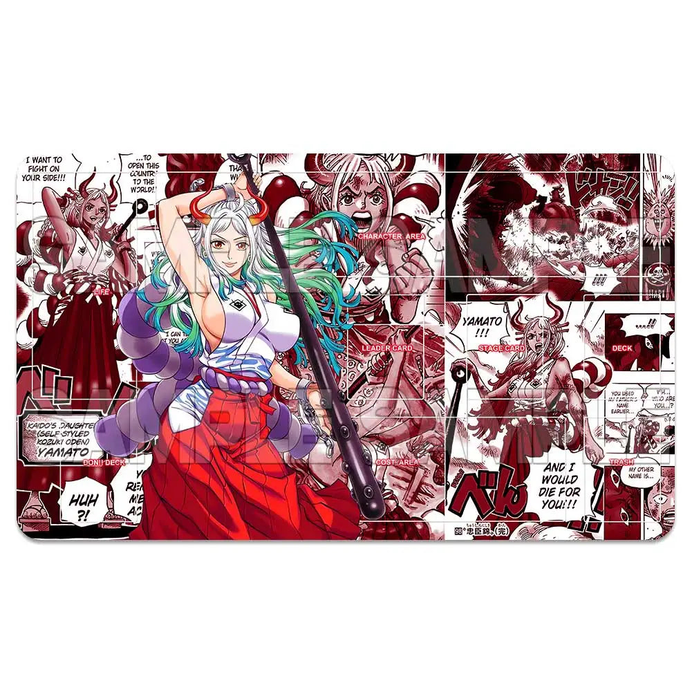 One Piece TCG Playmat – Manga Panel Design | Luffy, Zoro, Ace, Law & more (600×350mm)