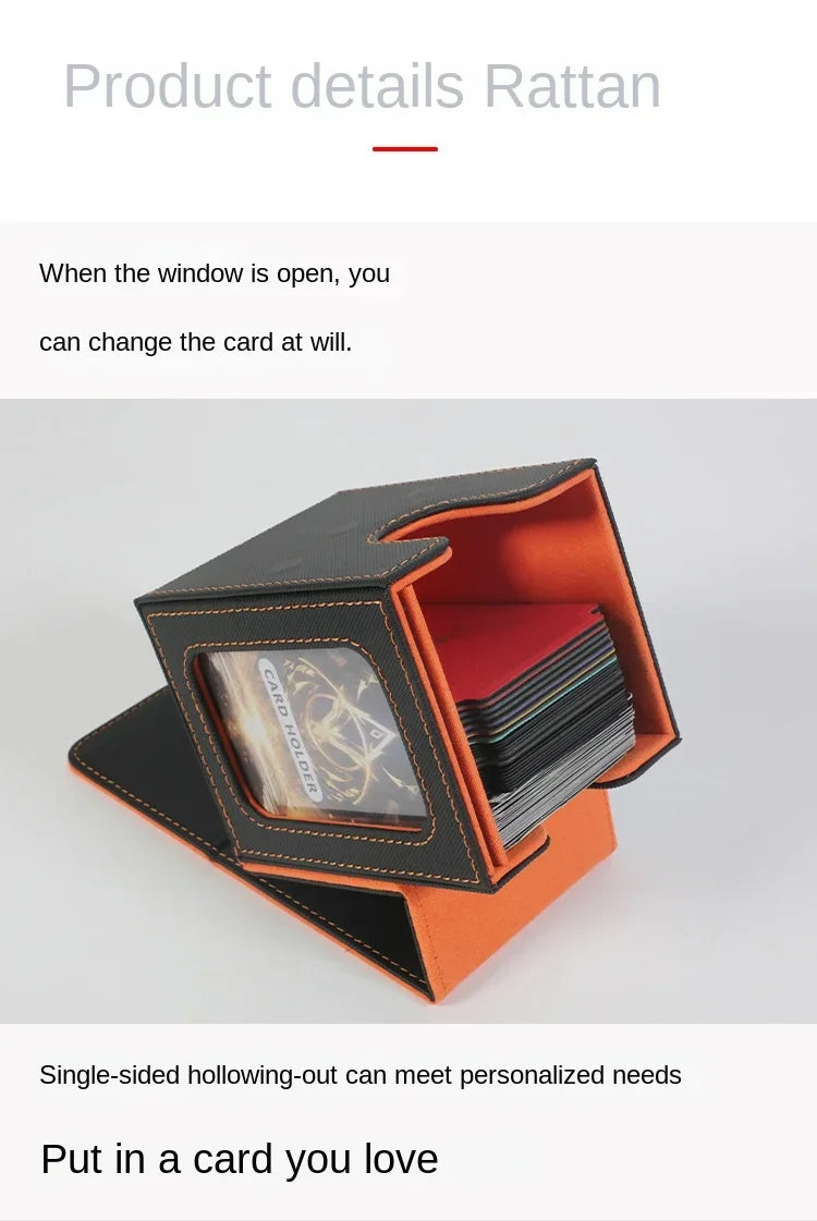 TCG Deck Box 100+ | Magnetic Closure & Window | PU Leather – Multiple Colors