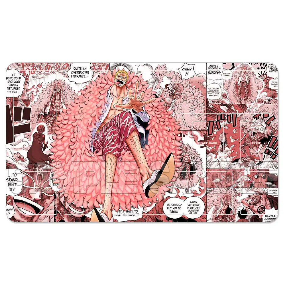 One Piece TCG Playmat – Manga Panel Design | Luffy, Zoro, Ace, Law & more (600×350mm)