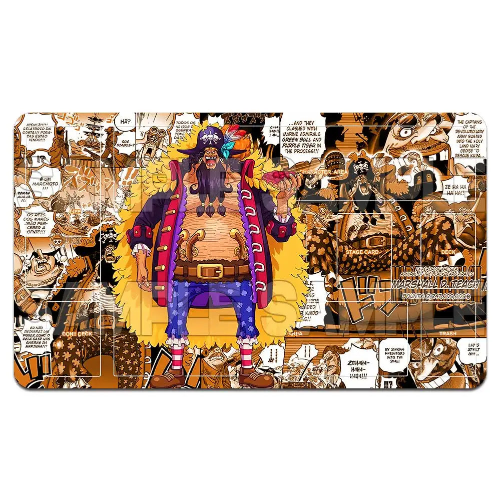 One Piece TCG Playmat – Manga Panel Design | Luffy, Zoro, Ace, Law & more (600×350mm)