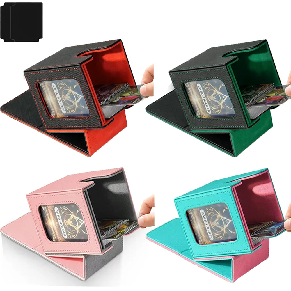TCG Deck Box 100+ | Magnetic Closure & Window | PU Leather – Multiple Colors