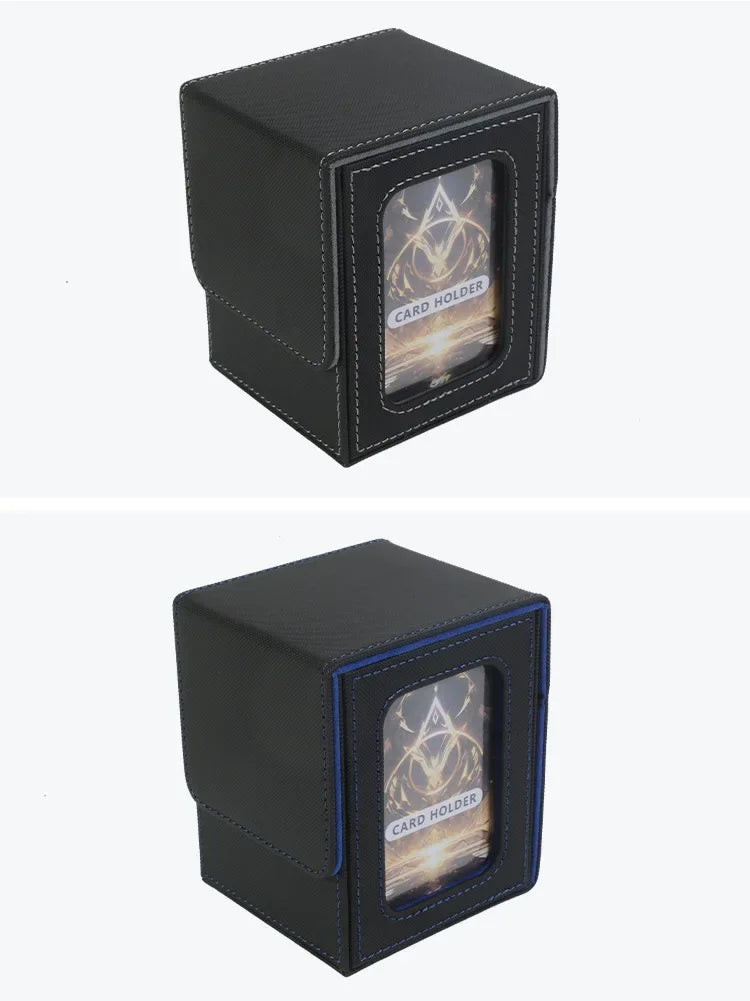 TCG Deck Box 100+ | Magnetic Closure & Window | PU Leather – Multiple Colors