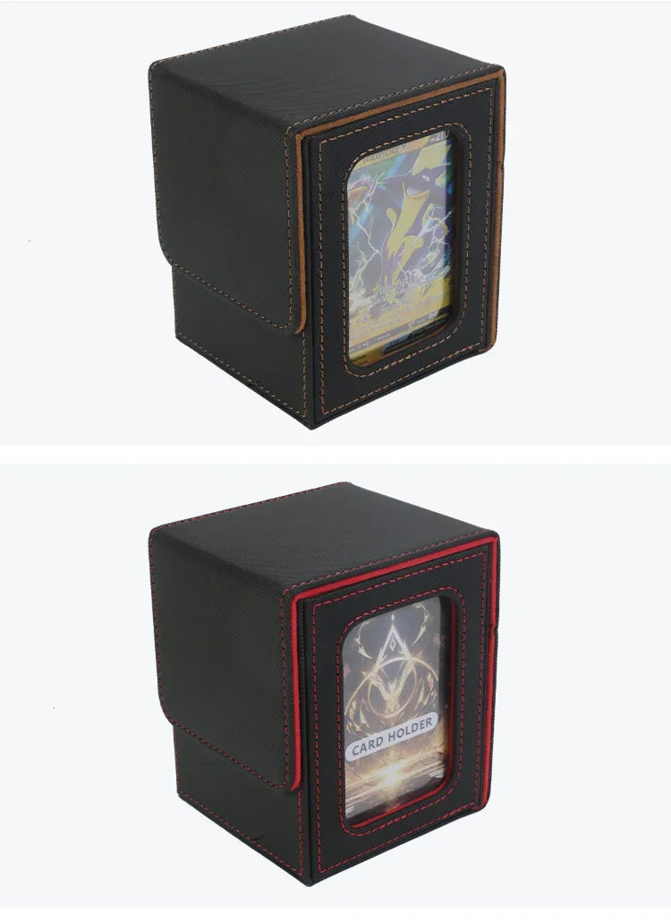 TCG Deck Box 100+ | Magnetic Closure & Window | PU Leather – Multiple Colors