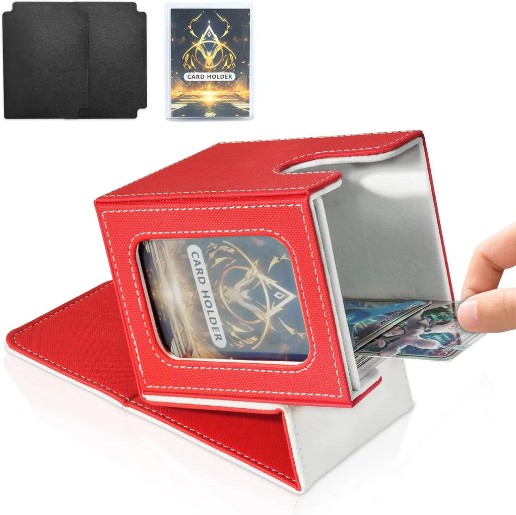 TCG Deck Box 100+ | Magnetic Closure & Window | PU Leather – Multiple Colors
