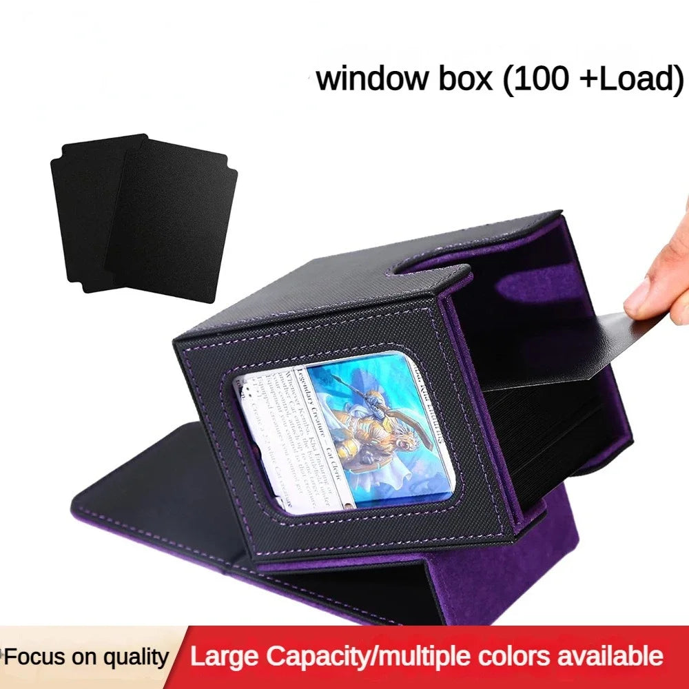 TCG Deck Box 100+ | Magnetic Closure & Window | PU Leather – Multiple Colors