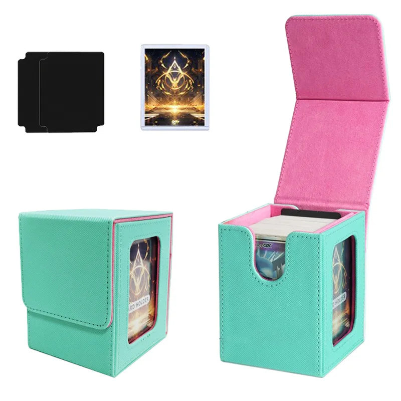 TCG Deck Box 100+ | Magnetic Closure & Window | PU Leather – Multiple Colors