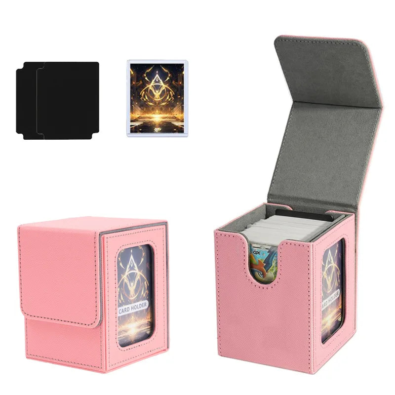 TCG Deck Box 100+ | Magnetic Closure & Window | PU Leather – Multiple Colors