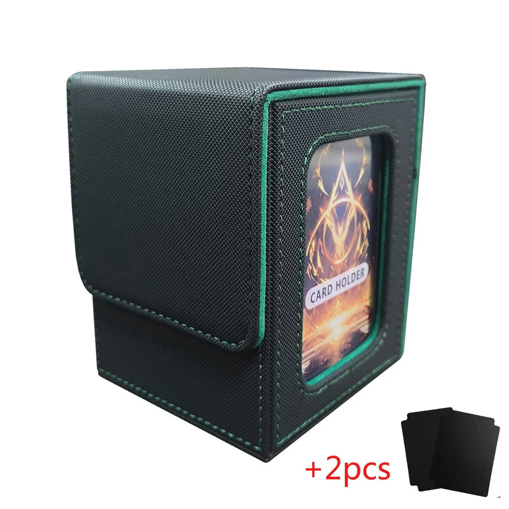 TCG Deck Box 100+ | Magnetic Closure & Window | PU Leather – Multiple Colors