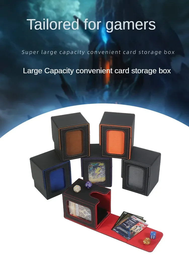 TCG Deck Box 100+ | Magnetic Closure & Window | PU Leather – Multiple Colors